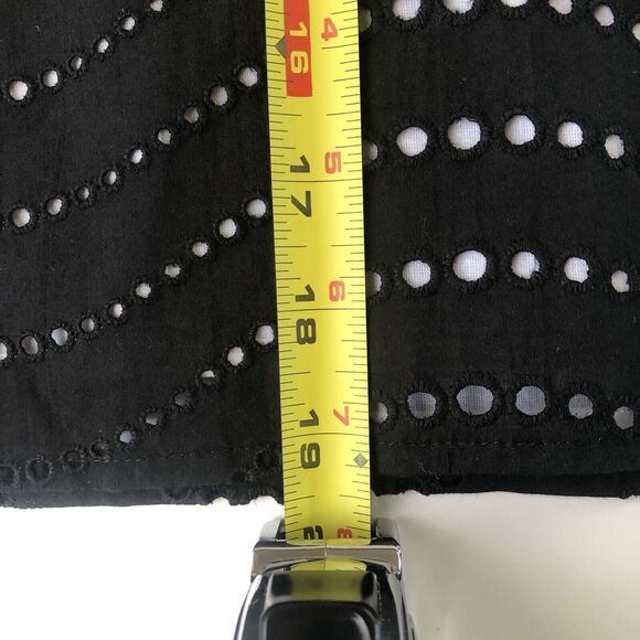Ann Taylor Women’s Black Cotton Pencil Skirt Embroidered Eyelets Size 10 - Picture 8 of 8